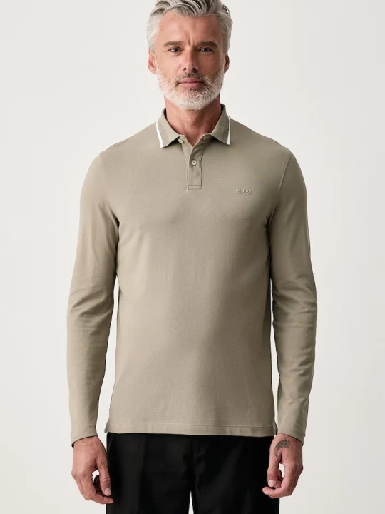 Zdjęcie produktu Guess longsleeve męski z bawełną zielony