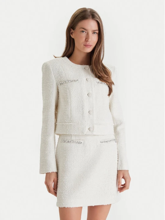 Zdjęcie produktu Guess Marynarka W6RL54 WJ632 Écru Regular Fit Kremowy