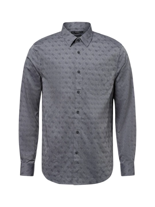Zdjęcie produktu GUESS koszula biznesowa Mężczyźni Regular Fit Bawełna szary
