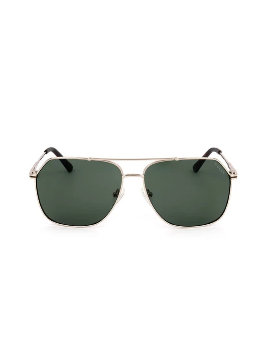Zdjęcie produktu Guess Męskie okulary przeciwsłoneczne w kolorze złoto-ciemnozielonym rozmiar: 61