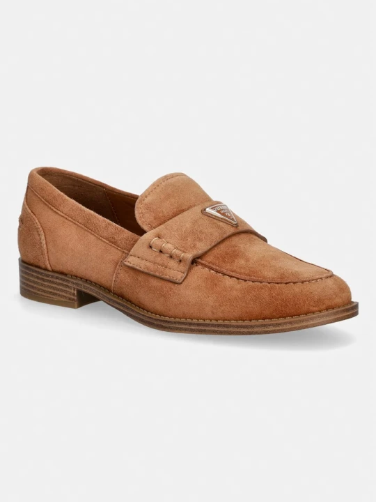 Zdjęcie produktu Guess mokasyny damskie zamszowe BELISO brązowy