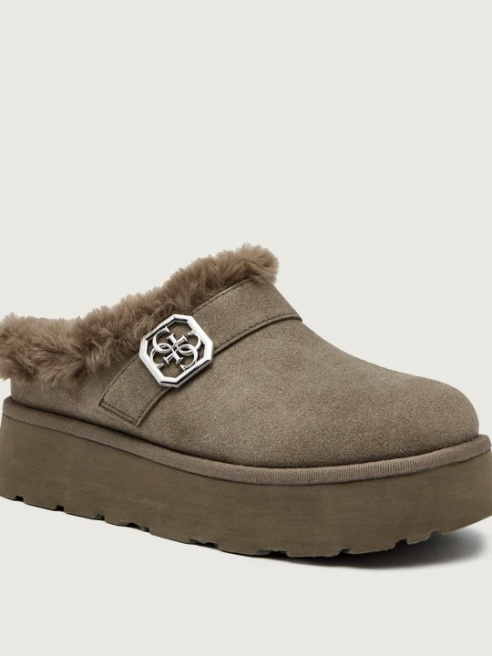 Zdjęcie produktu Guess Ocieplane Mule DOLMANA2 | shearling zielony