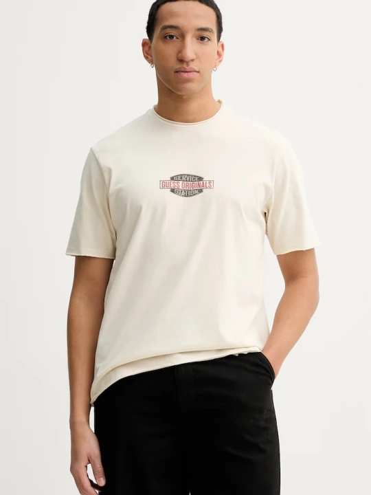 Zdjęcie produktu Guess Originals t-shirt bawełniany beżowy