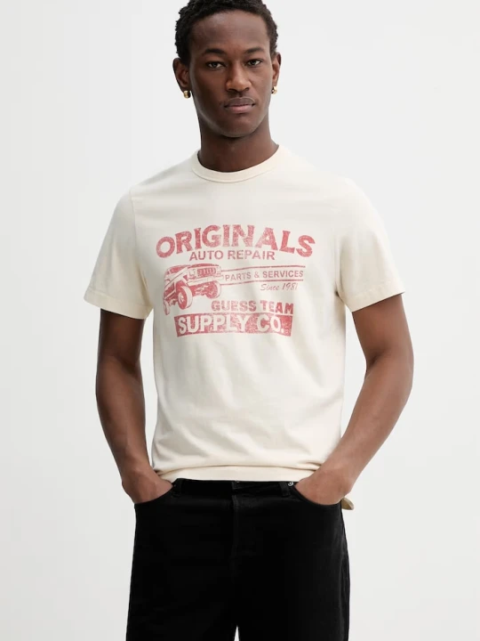Zdjęcie produktu Guess Originals t-shirt bawełniany beżowy