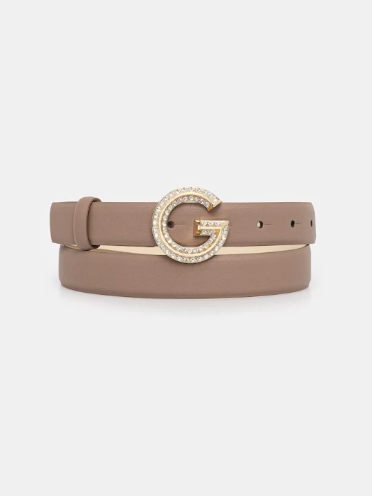 Zdjęcie produktu Guess pasek damski z imitacji skóry beżowy