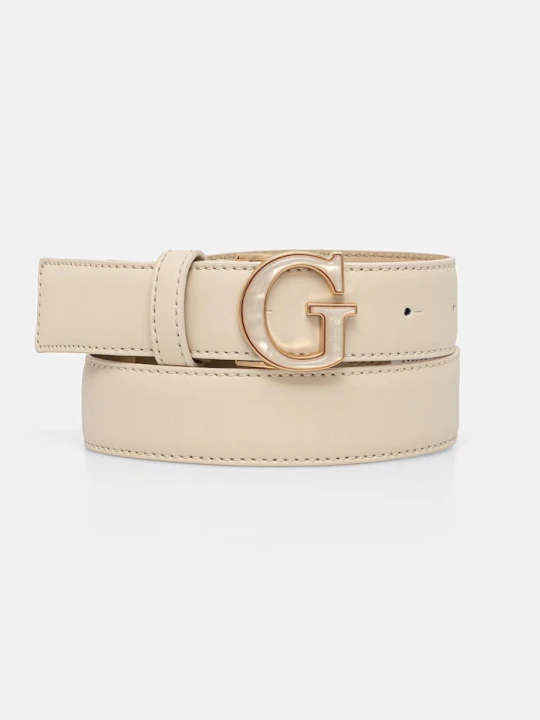 Zdjęcie produktu Guess pasek damski z imitacji skóry beżowy