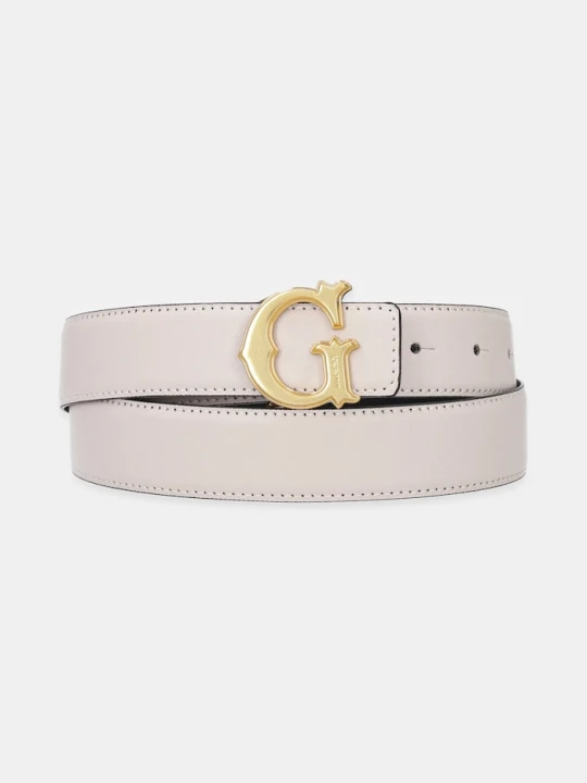 Zdjęcie produktu Guess pasek dwustronny damski z imitacji skóry beżowy
