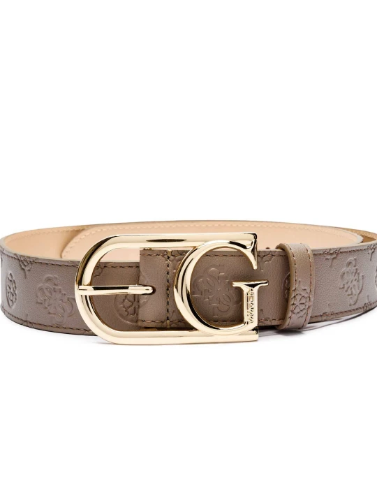 Zdjęcie produktu Guess Pasek ZARELA | z dodatkiem skóry beżowy