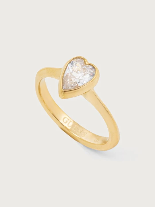 Zdjęcie produktu Guess pierścionek damski ze stali nierdzewnej CRYSTAL LOVE złoty