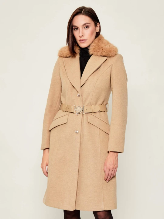 Zdjęcie produktu GUESS Płaszcz NEW PATRICE | z dodatkiem wełny beżowy