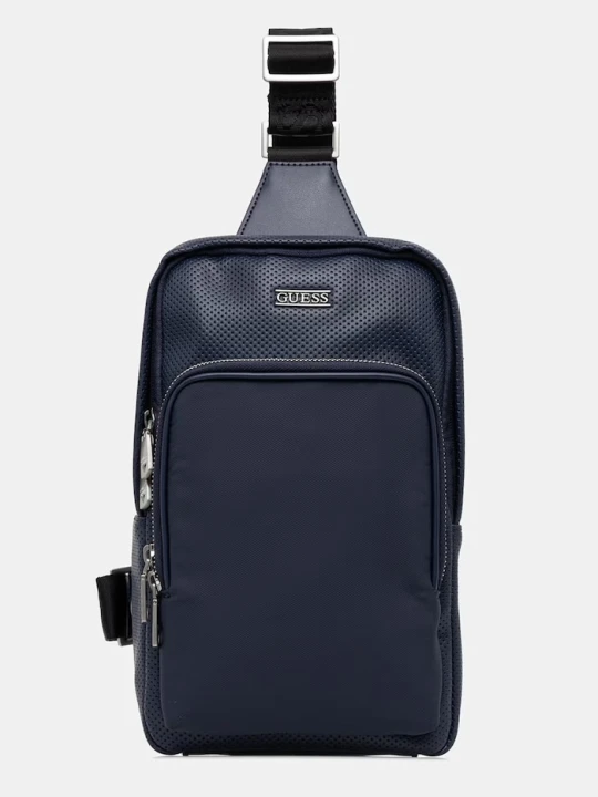 Zdjęcie produktu Guess plecak męski z imitacji skóry BOSTON granatowy