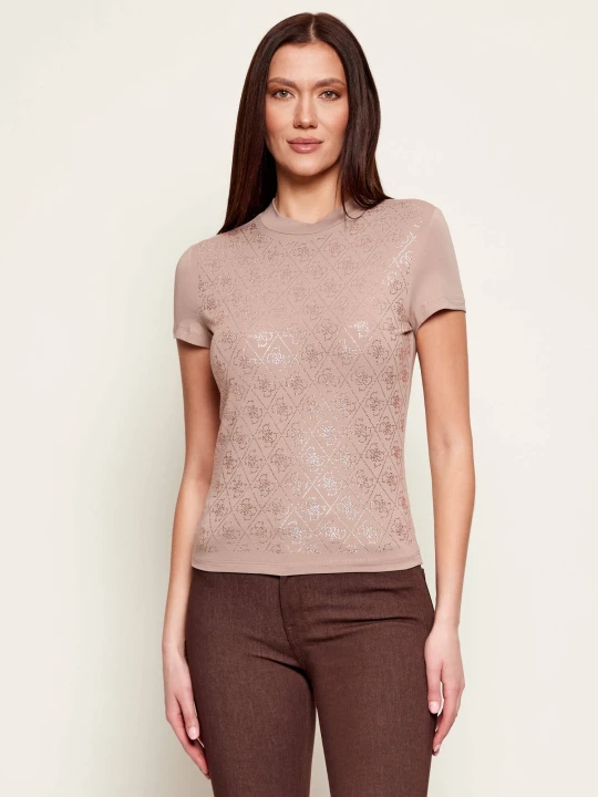 Zdjęcie produktu GUESS Półgolf | Slim Fit beżowy