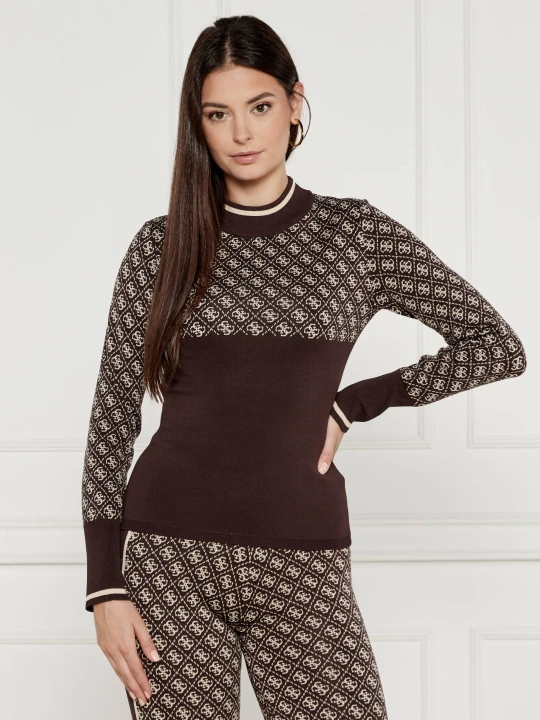 Zdjęcie produktu GUESS Półgolf | Slim Fit brązowy