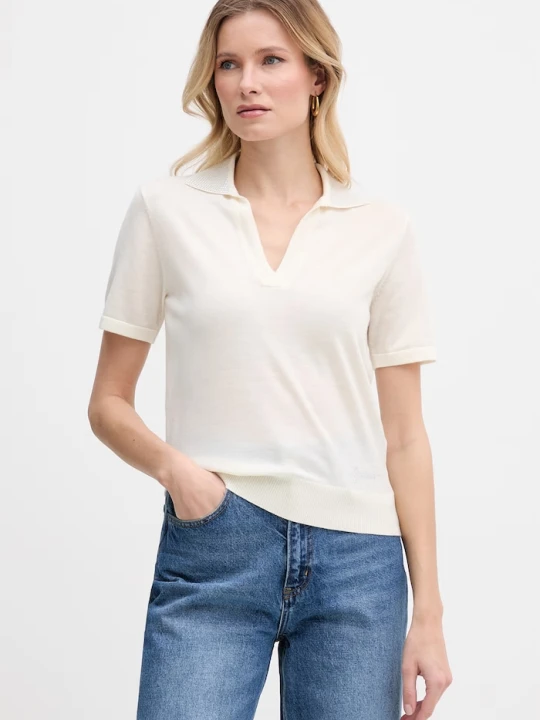 Zdjęcie produktu Guess polo damskie wełniane beżowy