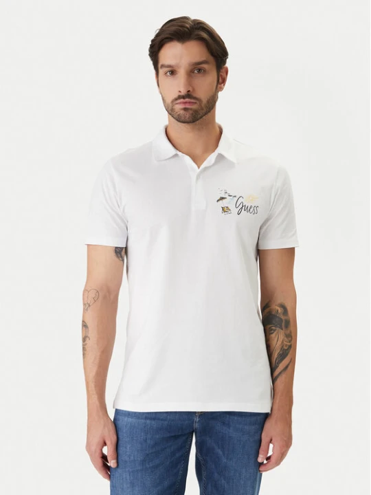Zdjęcie produktu Guess Polo F6GP01 K8FQ4 Biały Regular Fit