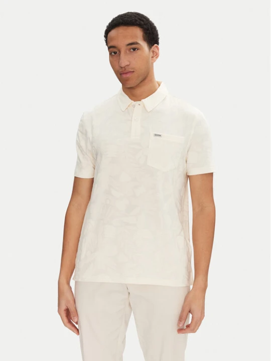 Zdjęcie produktu Guess Polo M5GP08 KCSJ0 Écru Regular Fit Kremowy