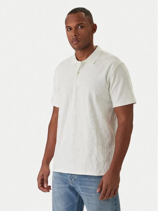 Zdjęcie produktu Guess Polo M6RP25 KCFE2 Écru Regular Fit Kremowy