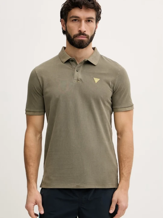 Zdjęcie produktu Guess polo męskie bawełniane zielony