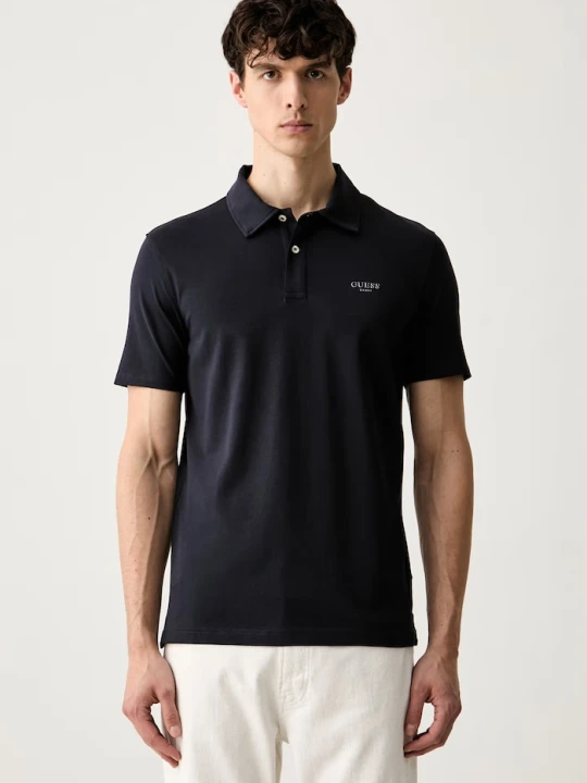 Zdjęcie produktu Guess polo męskie bawełniane z elastanem granatowy