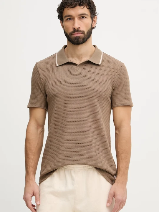 Zdjęcie produktu Guess polo męskie DARYL brązowy
