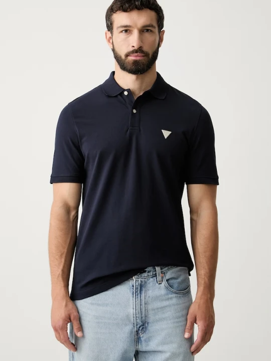 Zdjęcie produktu Guess polo męskie z bawełną granatowy