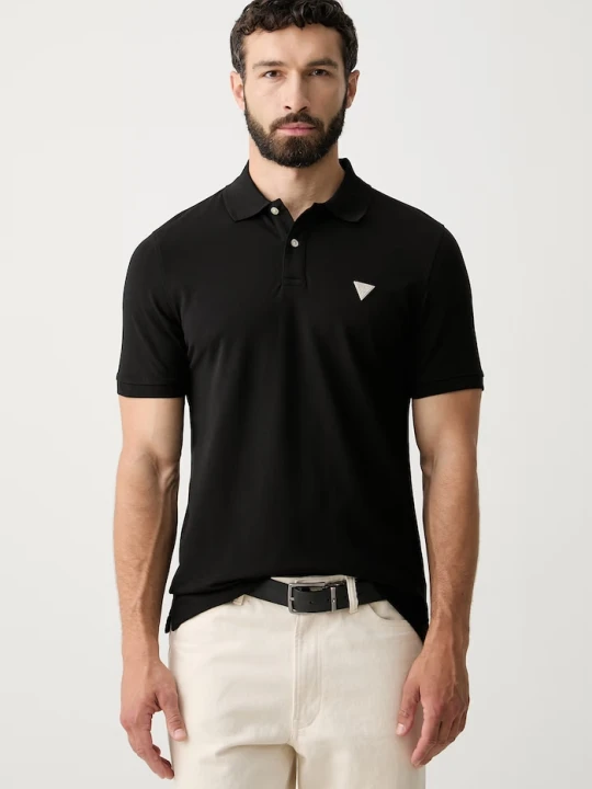 Zdjęcie produktu Guess polo męskie z bawełną czarny