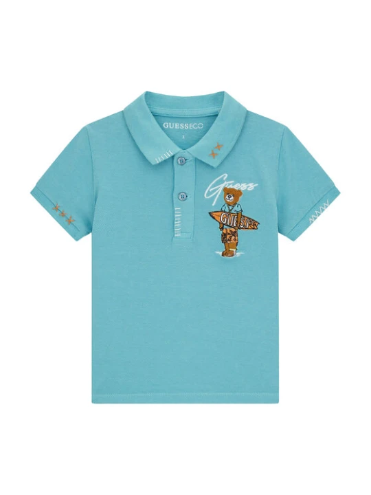 Zdjęcie produktu Guess Polo N6GP01 K9WF4 Niebieski Regular Fit