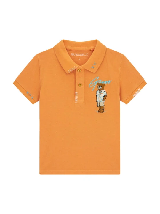 Zdjęcie produktu Guess Polo N6GP01 K9WF4 Pomarańczowy Regular Fit