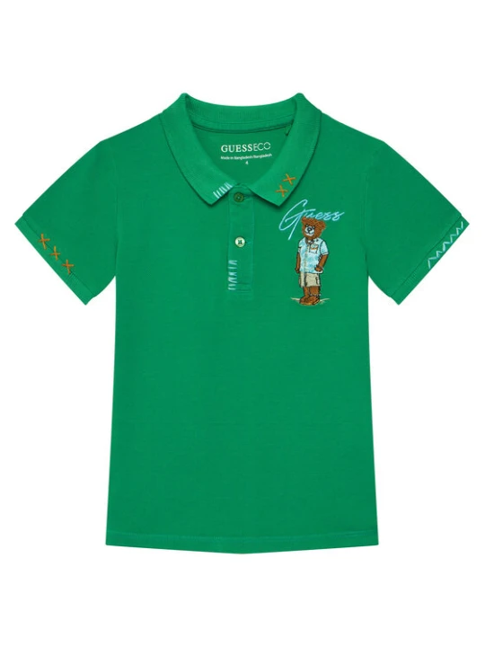 Zdjęcie produktu Guess Polo N6GP01 K9WF4 Zielony Regular Fit