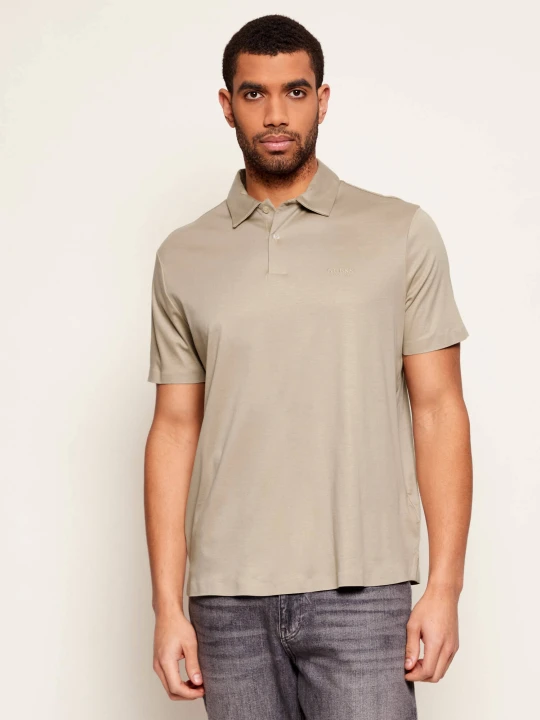 Zdjęcie produktu GUESS Polo | Regular Fit | z dodatkiem jedwabiu beżowy