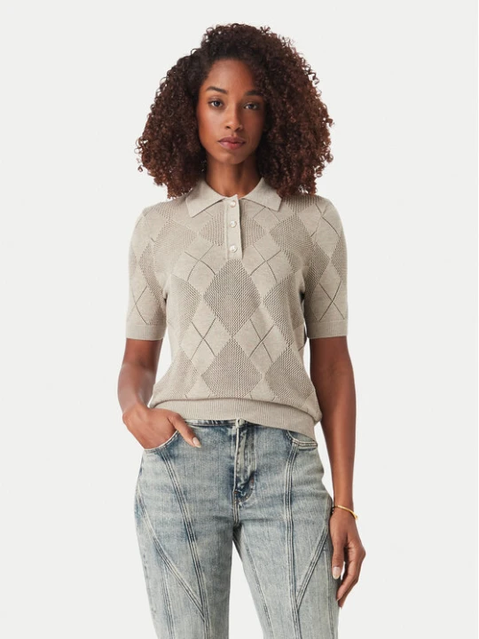 Zdjęcie produktu Guess Polo W6YR17 Z0958 Beżowy Regular Fit