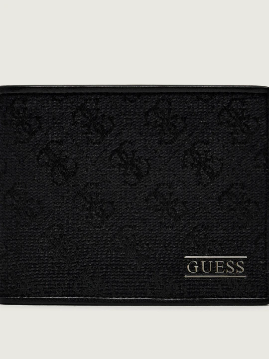 Zdjęcie produktu Guess Portfel BOSTON | z dodatkiem skóry czarny
