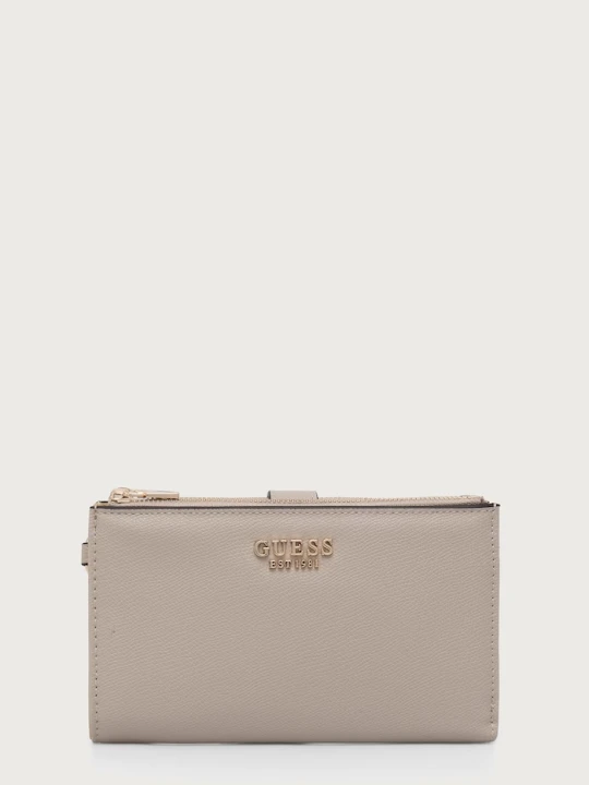 Zdjęcie produktu Guess portfel damski z imitacji skóry AMORETTE beżowy
