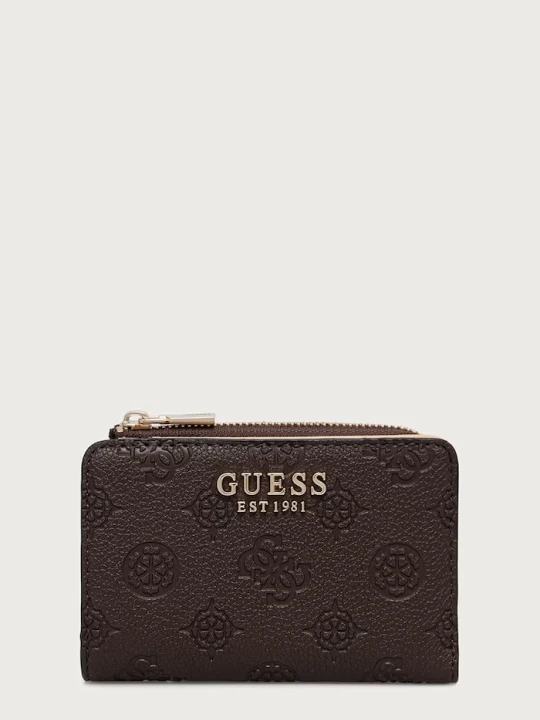Zdjęcie produktu Guess portfel damski z imitacji skóry BLAKE brązowy