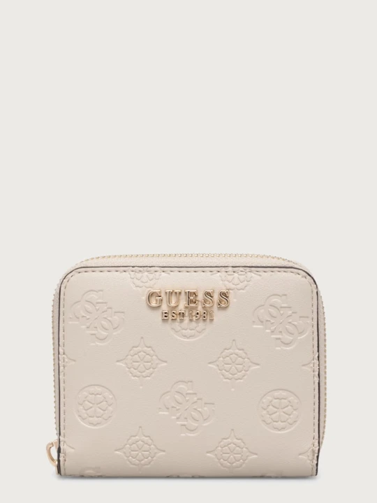 Zdjęcie produktu Guess portfel damski z imitacji skóry CARMELLA beżowy
