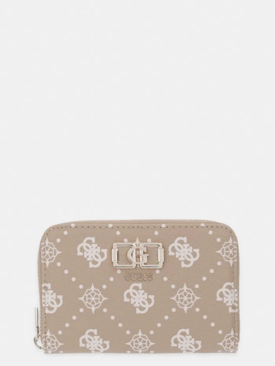 Zdjęcie produktu Guess portfel damski z imitacji skóry EMELIE beżowy