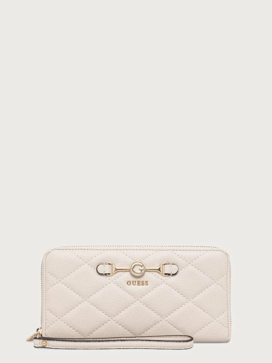 Zdjęcie produktu Guess portfel damski z imitacji skóry FRANCES beżowy