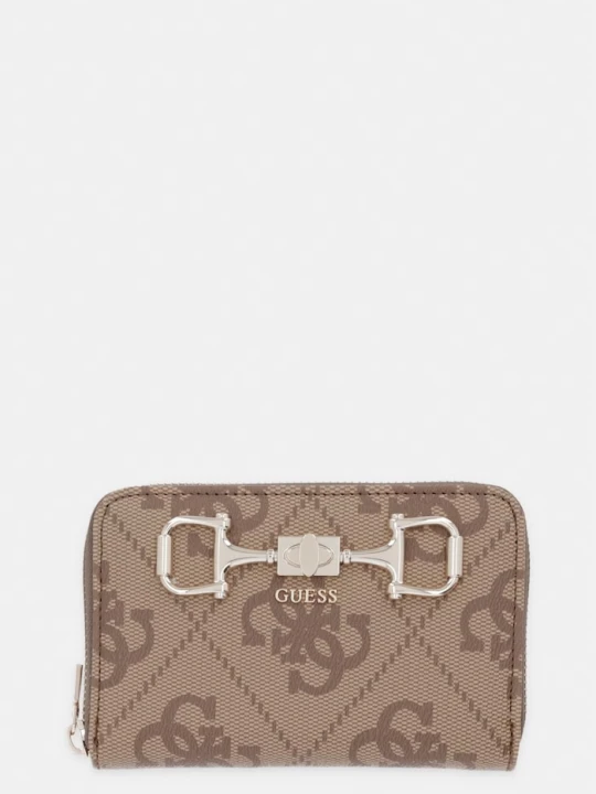 Zdjęcie produktu Guess portfel damski z imitacji skóry JANIE beżowy