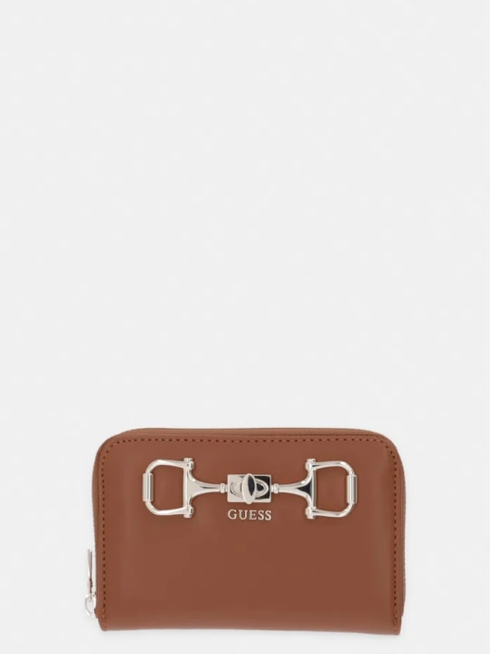 Zdjęcie produktu Guess portfel damski z imitacji skóry JANIE brązowy