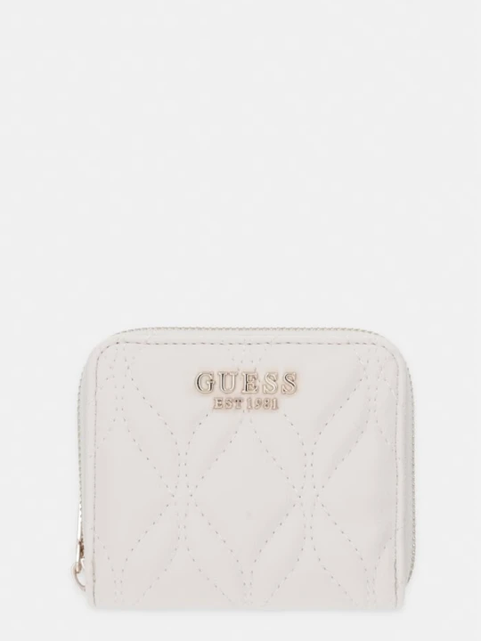Zdjęcie produktu Guess portfel damski z imitacji skóry MAXINE beżowy