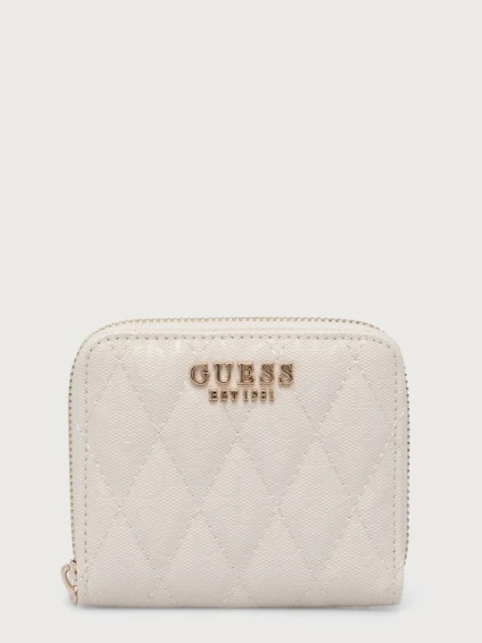 Zdjęcie produktu Guess portfel damski z imitacji skóry TAMARA beżowy