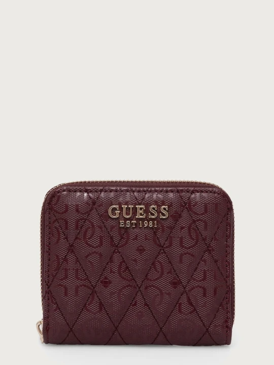 Zdjęcie produktu Guess portfel damski z imitacji skóry TAMARA bordowy