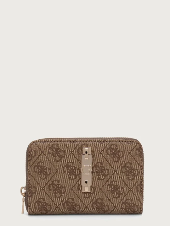 Zdjęcie produktu Guess portfel damski z imitacji skóry YVONNE beżowy