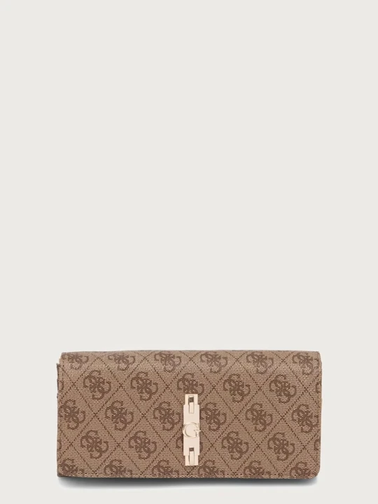 Zdjęcie produktu Guess portfel damski z imitacji skóry YVONNE beżowy