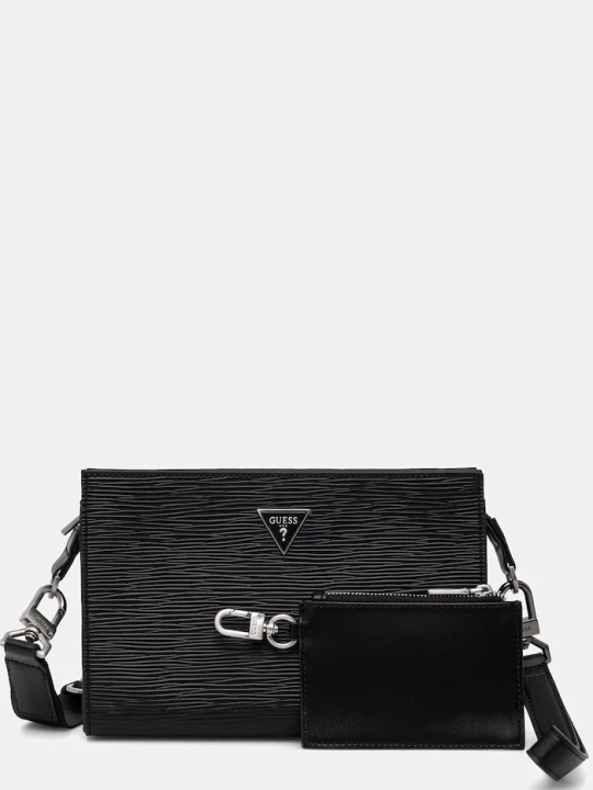 Zdjęcie produktu Guess saszetka na ramię męska z imitacji skóry MILANO czarny