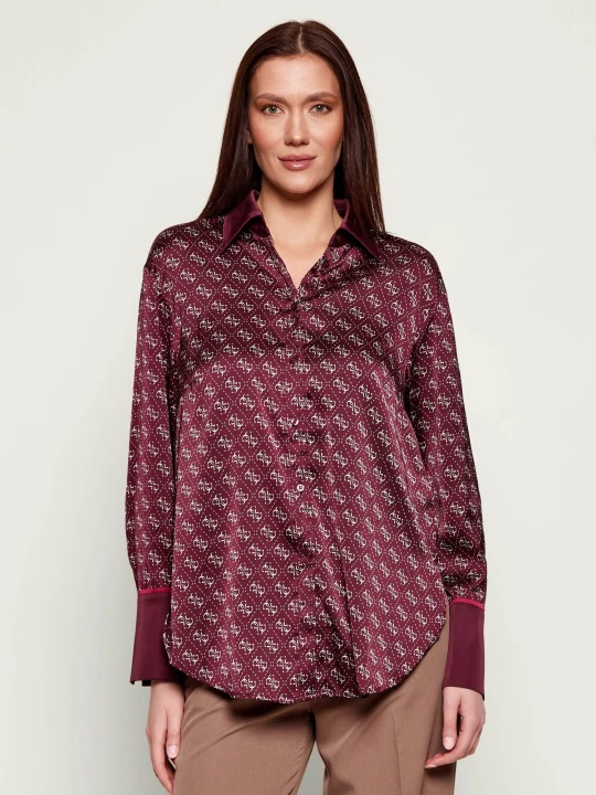 Zdjęcie produktu GUESS Satynowa Koszula ALEXANDRA | Regular Fit bordowy
