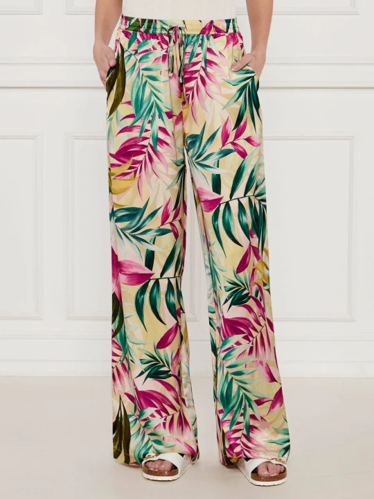 Zdjęcie produktu GUESS Satynowe spodnie INES | flare fit