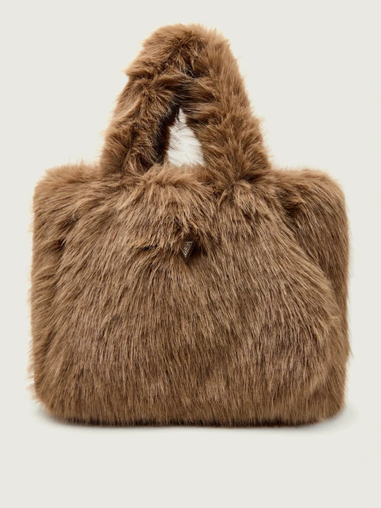 Zdjęcie produktu GUESS Shopperka RITA | shearling brązowy