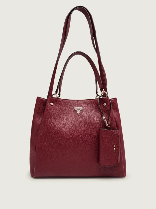 Zdjęcie produktu Guess Shopperka + saszetka Lorella bordowy