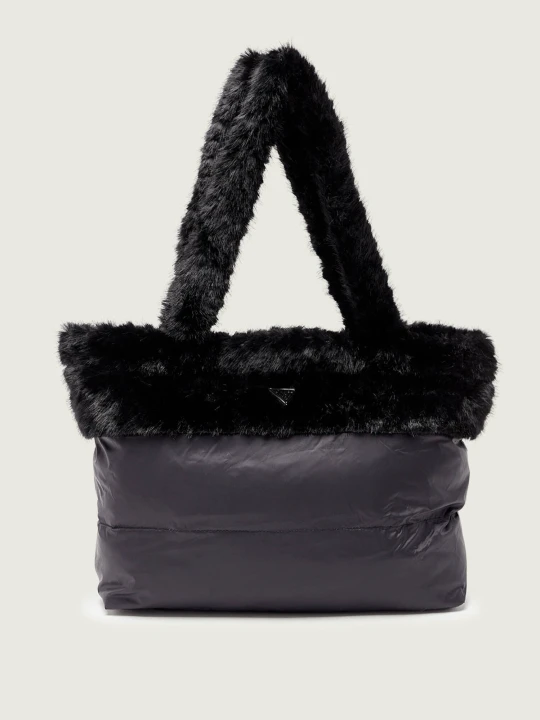 Zdjęcie produktu GUESS Shopperka SVEVA | shearling czarny